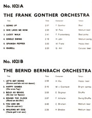 FRANK GONTHER ORCHESTRA, BERND BERNBACH ORCHESTRA / Programme Production No.1021